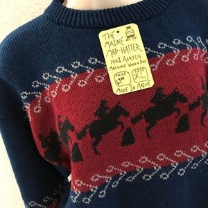 NEW Chunky Pullover Ski Sweater Oversize Horse